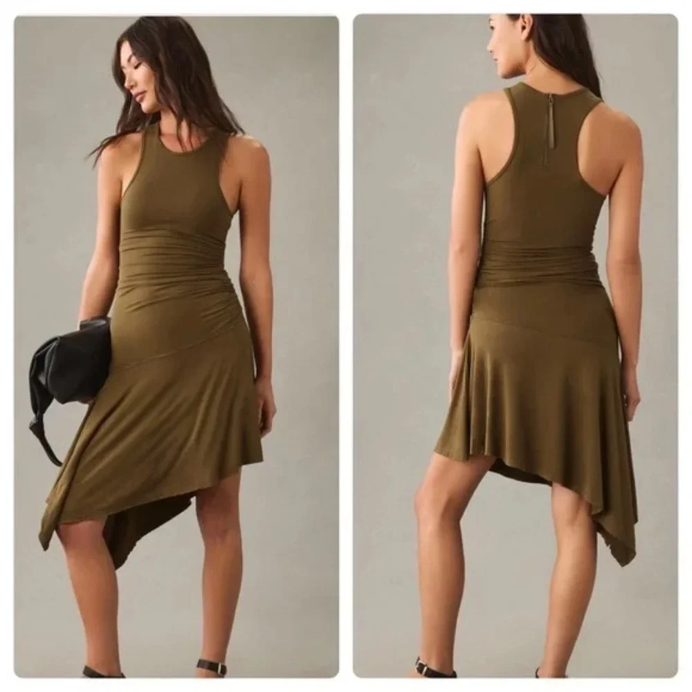 Daily Practice by Anthropologie Sleeveless Side-Ruched Dress NWT - Picture 1 of 12